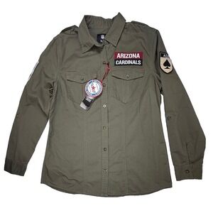 NFL Arizona Cardinals Women's Military Green Field Shirt Size Medium - NWT